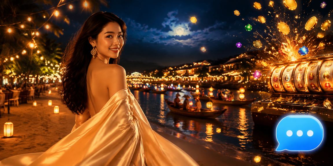 Người chơi slots trực tuyến tại quán cà phê phố cổ Hội An